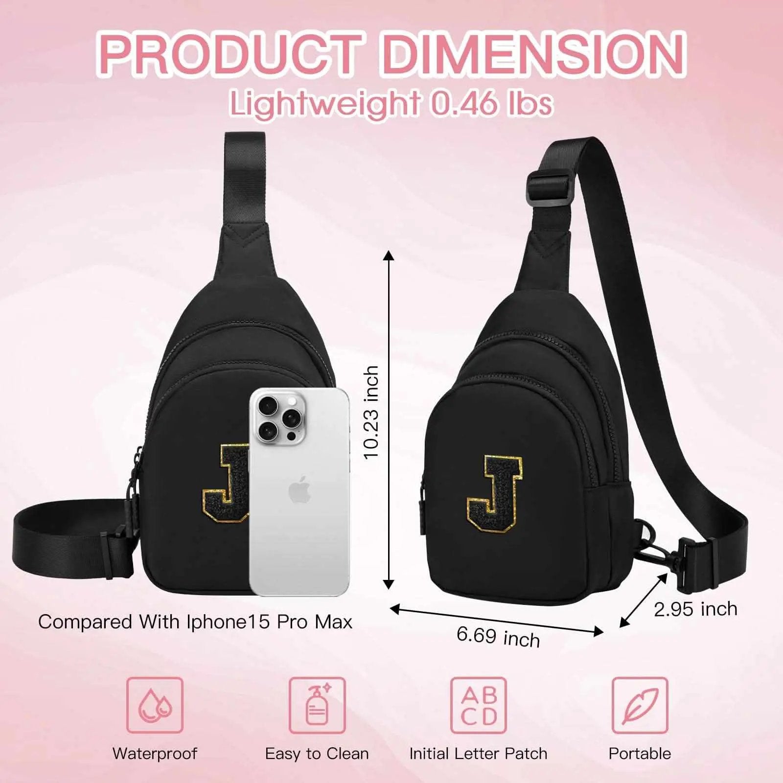 Small Initial Sling Bag Crossbody Bag Fanny Pack for Girls Women Cute Chest Bag Cross Body Bag Personalized Gift - Love Salve